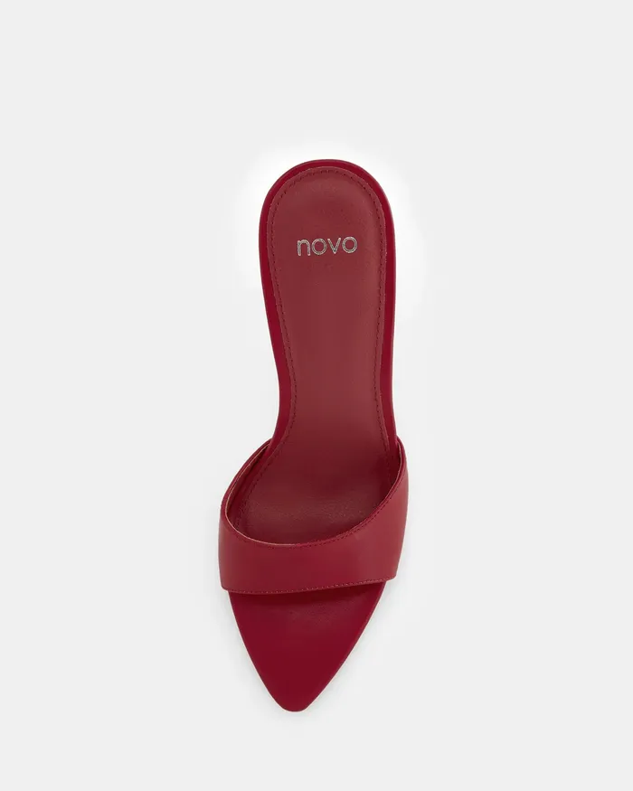 Stilettos YOLO RED Open Toe Heels 8211 NOVO Shoes Women