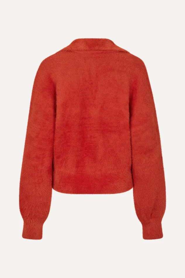 Stine Goya Knitwear Long Sleeve V Neckline Collar Jumper 8211 Red Ochre 8211 Women