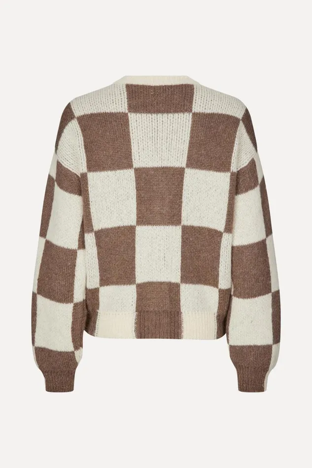 Stine Goya Knitwear SGAmara Cardigan 8211 Brown Check 8211 Women