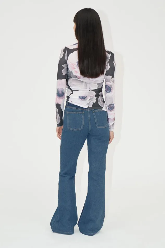 Stine Goya Pants Denim Flared Pants 8211 Two Tone Denim 8211 Women