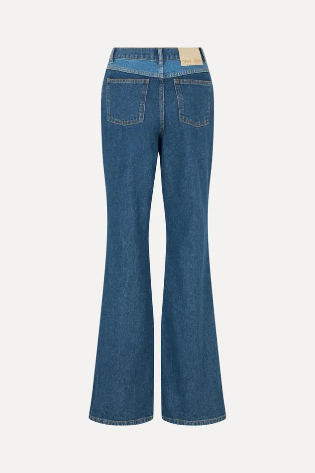 Stine Goya Pants Denim Flared Pants 8211 Two Tone Denim 8211 Women