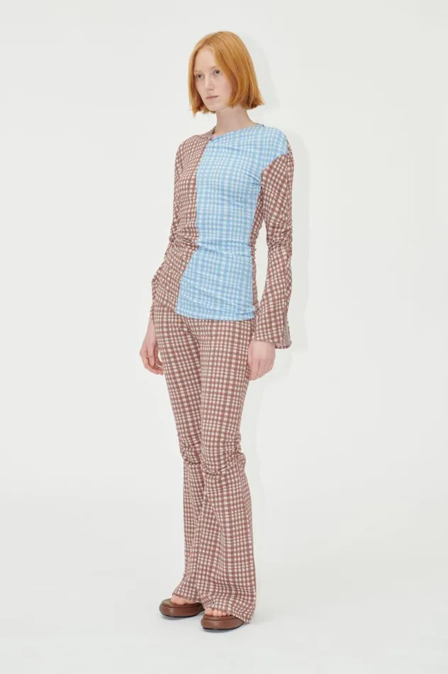 Stine Goya Pants SGLenny Pants 8211 Brown Check 8211 Women