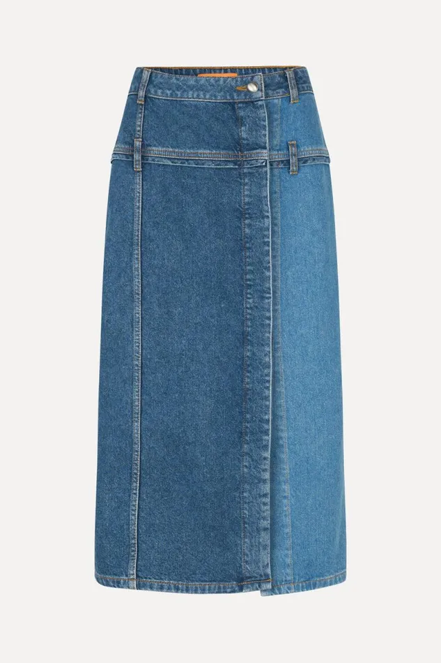 Stine Goya Skirts and Shorts Denim Midi Skirt 8211 Two Tone Denim 8211 Women