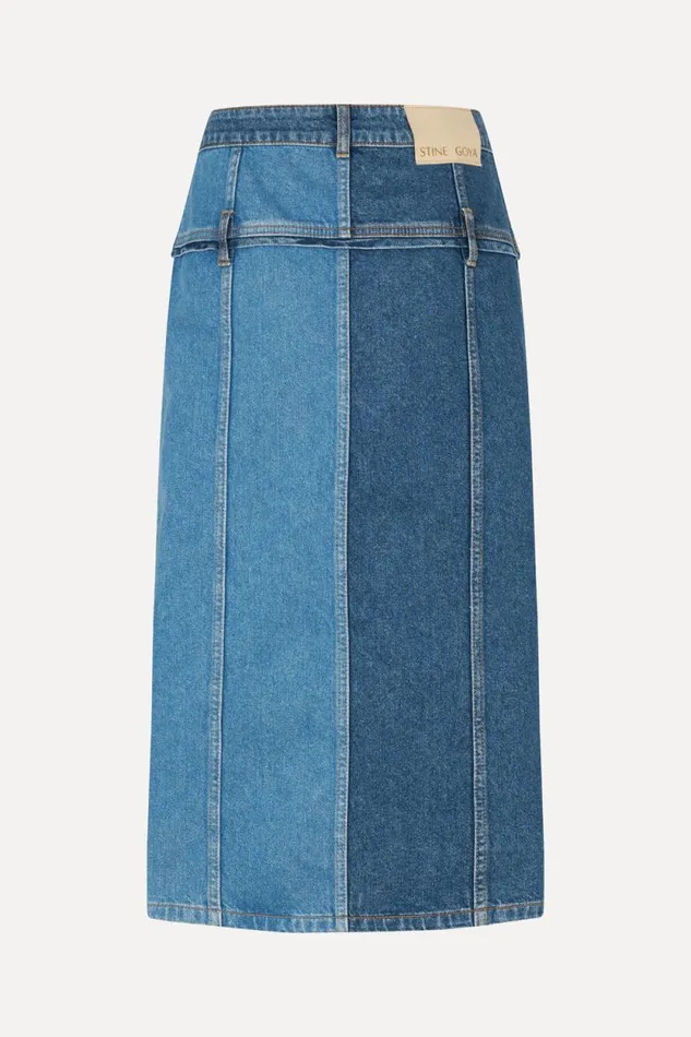 Stine Goya Skirts and Shorts Denim Midi Skirt 8211 Two Tone Denim 8211 Women