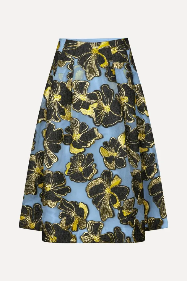 Stine Goya Skirts and Shorts Voluminous Midi Skirt 8211 Blue Anemone Jacquard 8211 Women