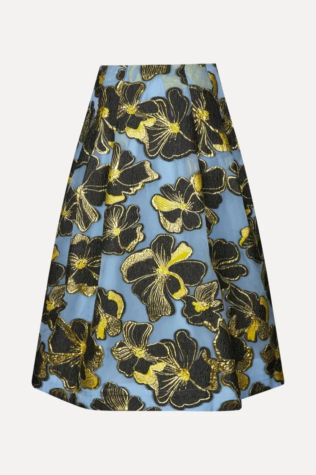 Stine Goya Skirts and Shorts Voluminous Midi Skirt 8211 Blue Anemone Jacquard 8211 Women