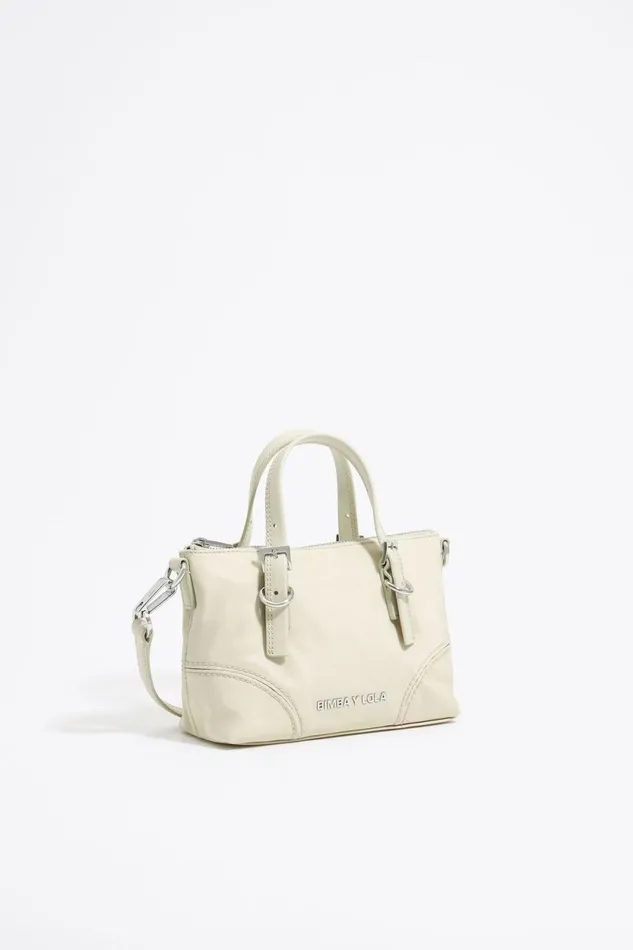 Stone White Nylon Mini Shopper Bag Stonewhite Women Bimba Y Lola Crossbody Bags Stone White Nylon Mini Shopper Bag Stonewhite Women Bimba Y Lola Crossbody Bags