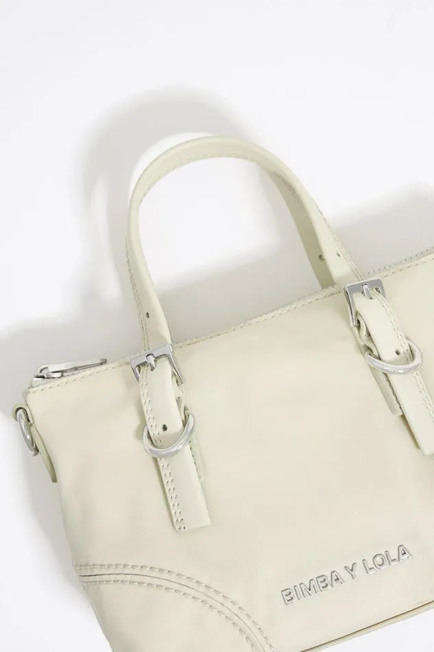 Stone White Nylon Mini Shopper Bag Stonewhite Women Bimba Y Lola Crossbody Bags Stone White Nylon Mini Shopper Bag Stonewhite Women Bimba Y Lola Crossbody Bags