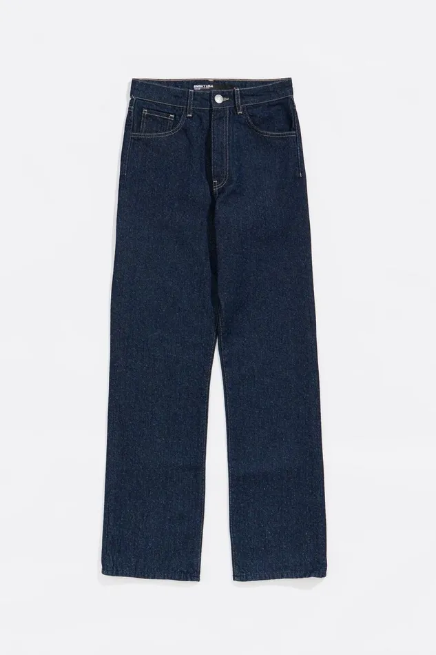 STRAIGHT CROPPED 8211 Dark Blue Perforated Jeans Dark Denim Blue Women Bimba Y Lola Trousers STRAIGHT CROPPED 8211 Dark Blue Perforated Jeans Dark Denim Blue Women Bimba Y Lola Trousers