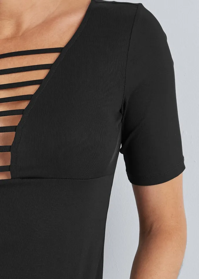 STRAPPY NECKLINE TOP Black Women VENUS Night Out Tops
