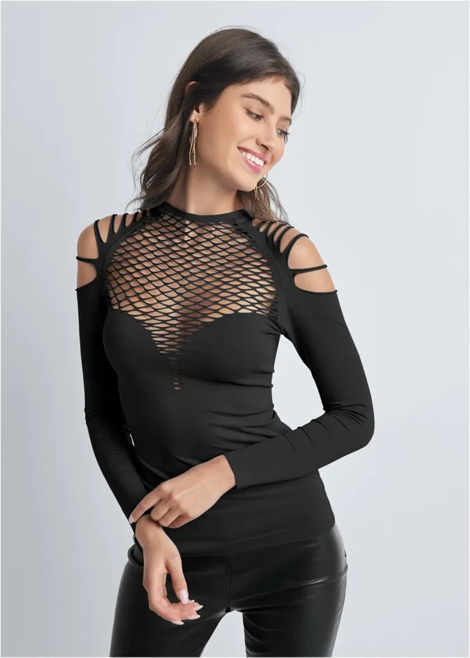 STRAPPY SEAMLESS TOP Black Women VENUS Night Out Tops