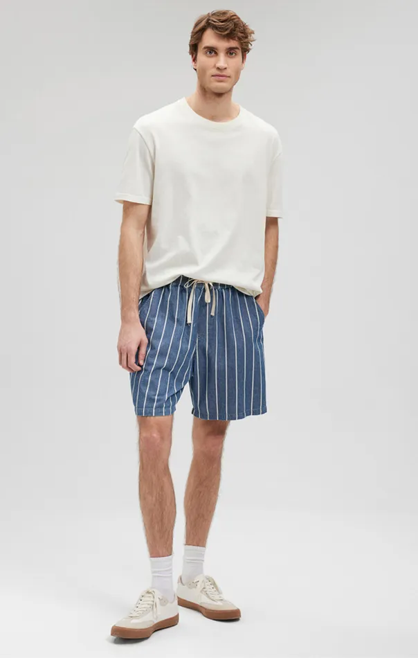 Striped Shorts In Indigo Men Mavi Jeans Joggers