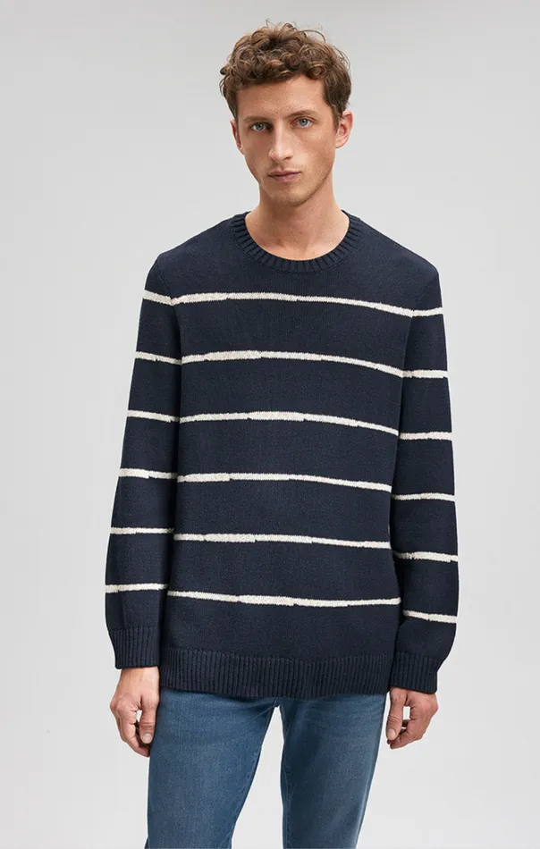 Striped Sweater In Navy Blazer Men Mavi Jeans Sweaters