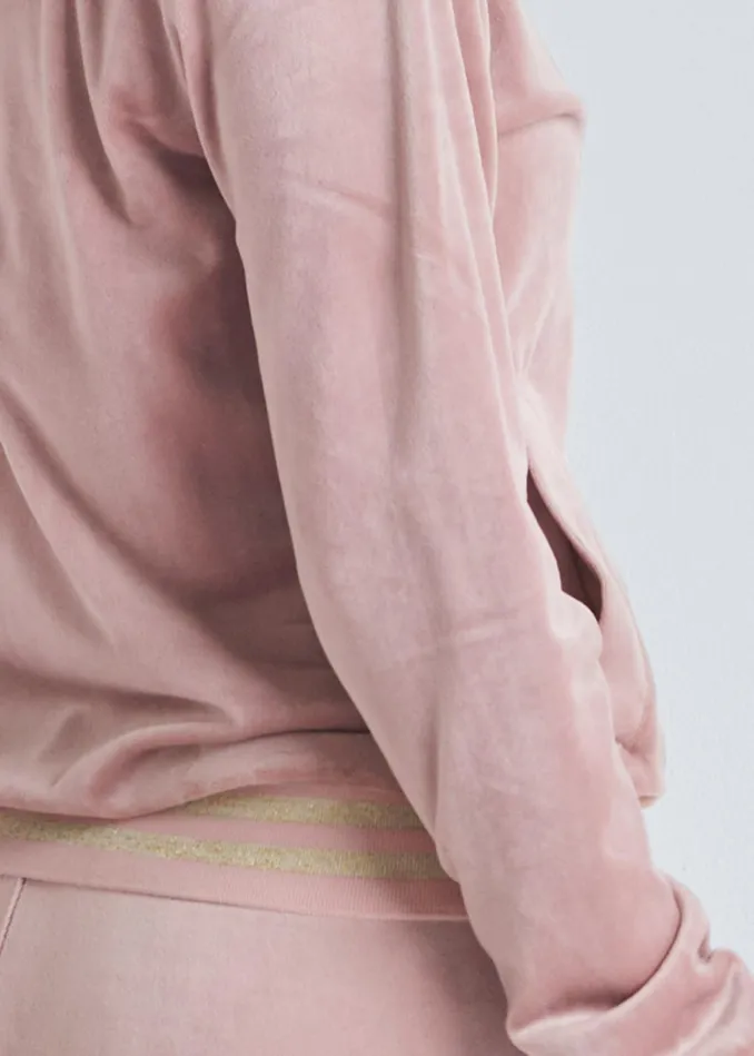 STRIPED VELOUR PANT SET Light Pink Women VENUS Bottoms