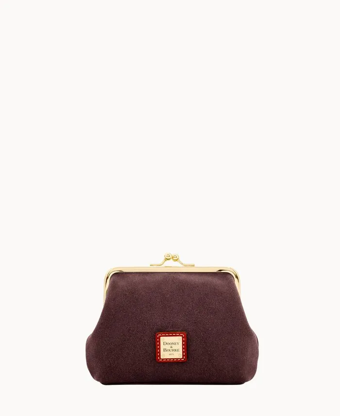 Suede Large Frame Purse Wine ManWoman Dooney and Bourke Wallets