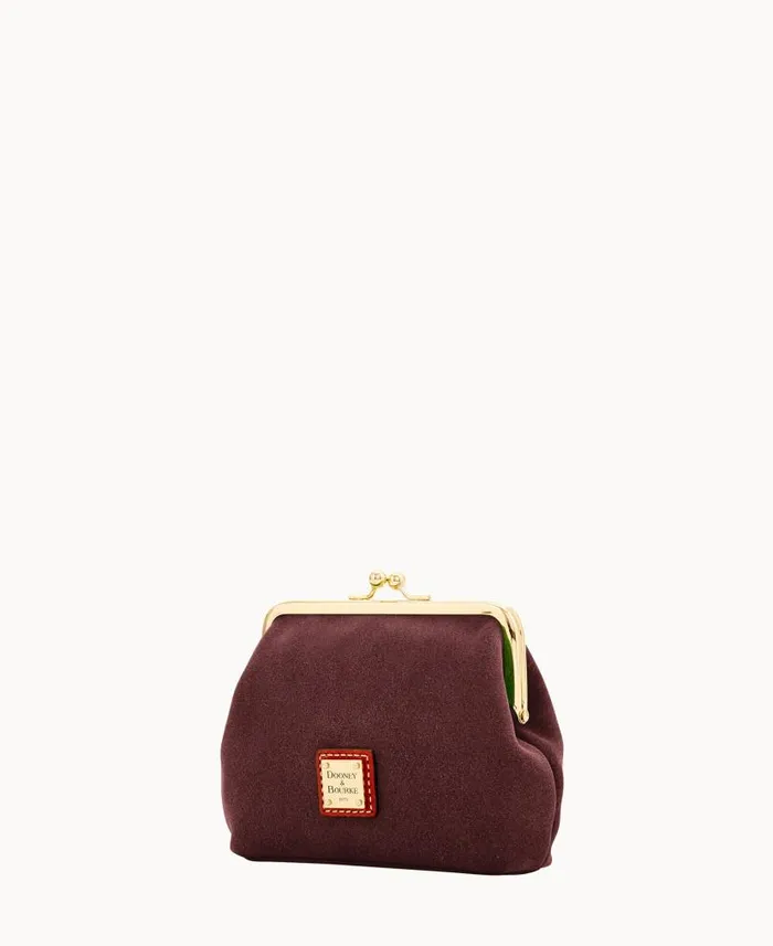 Suede Large Frame Purse Wine ManWoman Dooney and Bourke Wallets Suede Large Frame Purse Wine ManWoman Dooney and Bourke Wallets