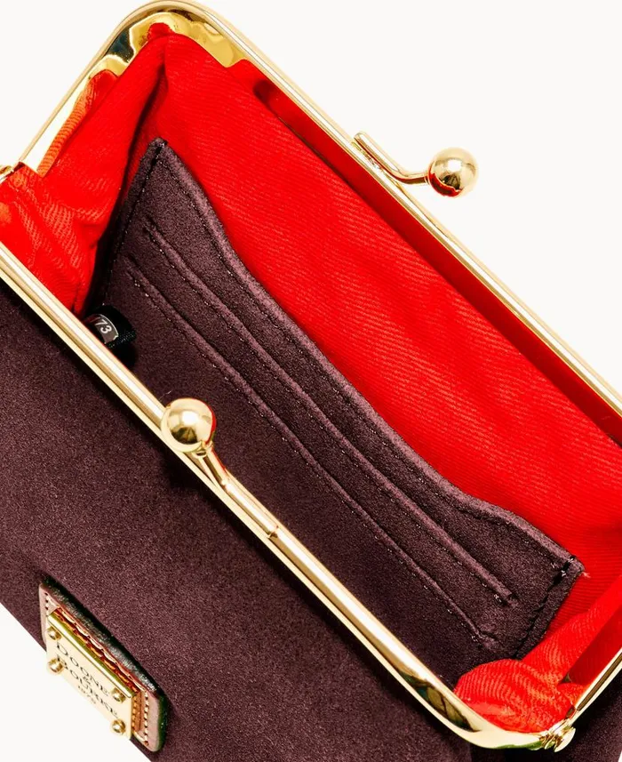 Suede Large Frame Purse Wine ManWoman Dooney and Bourke Wallets Suede Large Frame Purse Wine ManWoman Dooney and Bourke Wallets