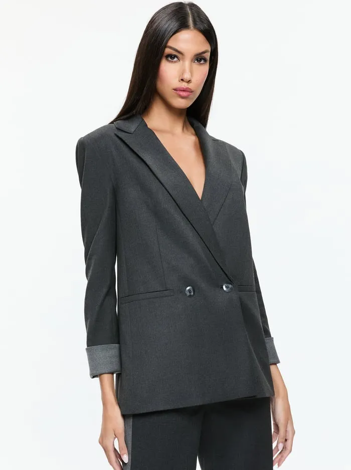 Suits Women Alice Olivia Justin Blazer Charcoal Grey Melange