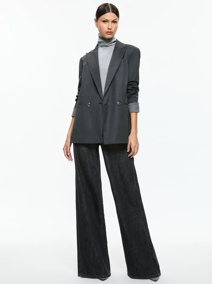 Suits Women Alice Olivia Justin Blazer Charcoal Grey Melange
