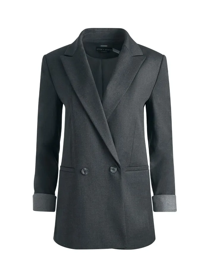Suits Women Alice Olivia Justin Blazer Charcoal Grey Melange