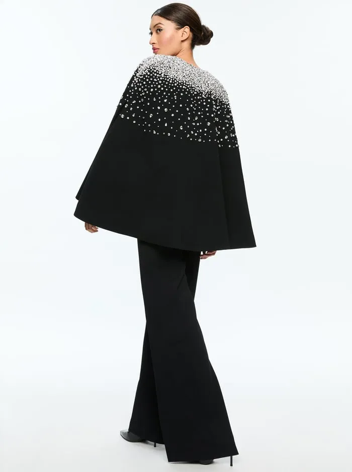 Suits Women Alice Olivia Kiesha Embellished Cape Blacksilver