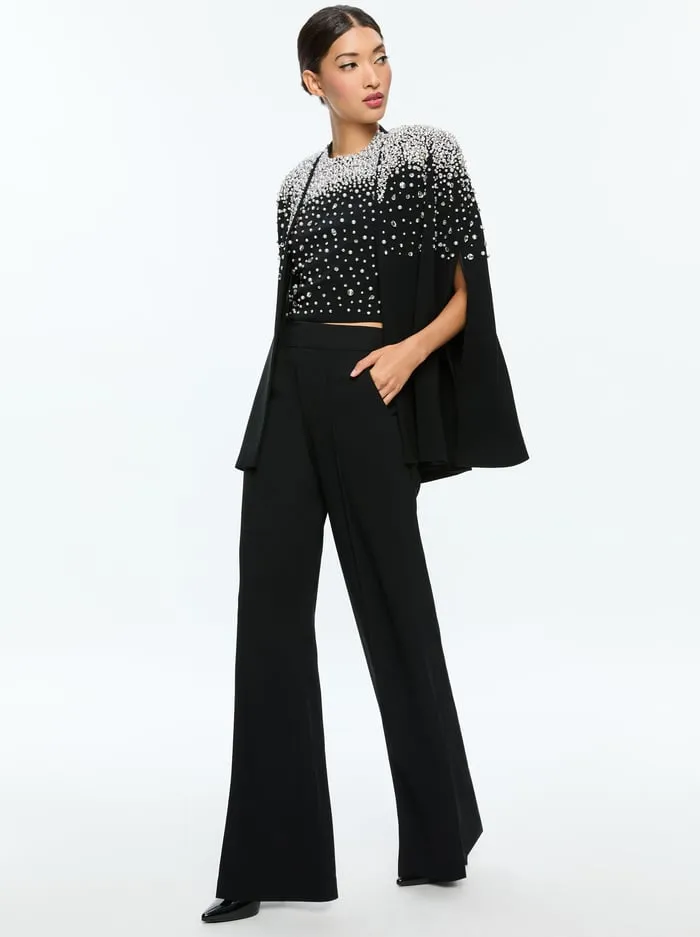 Suits Women Alice Olivia Kiesha Embellished Cape Blacksilver
