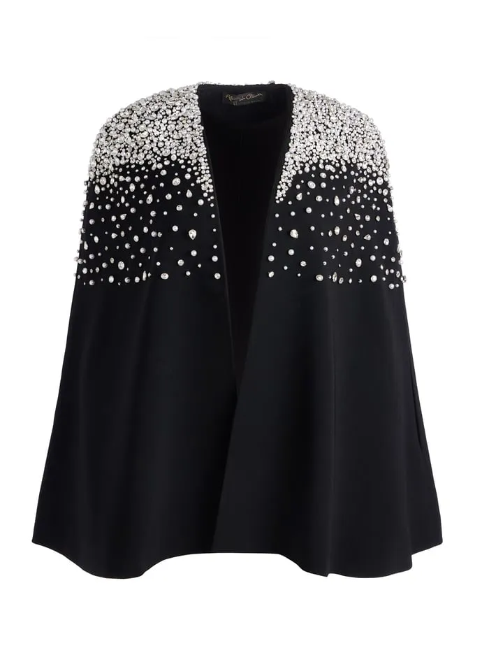 Suits Women Alice Olivia Kiesha Embellished Cape Blacksilver