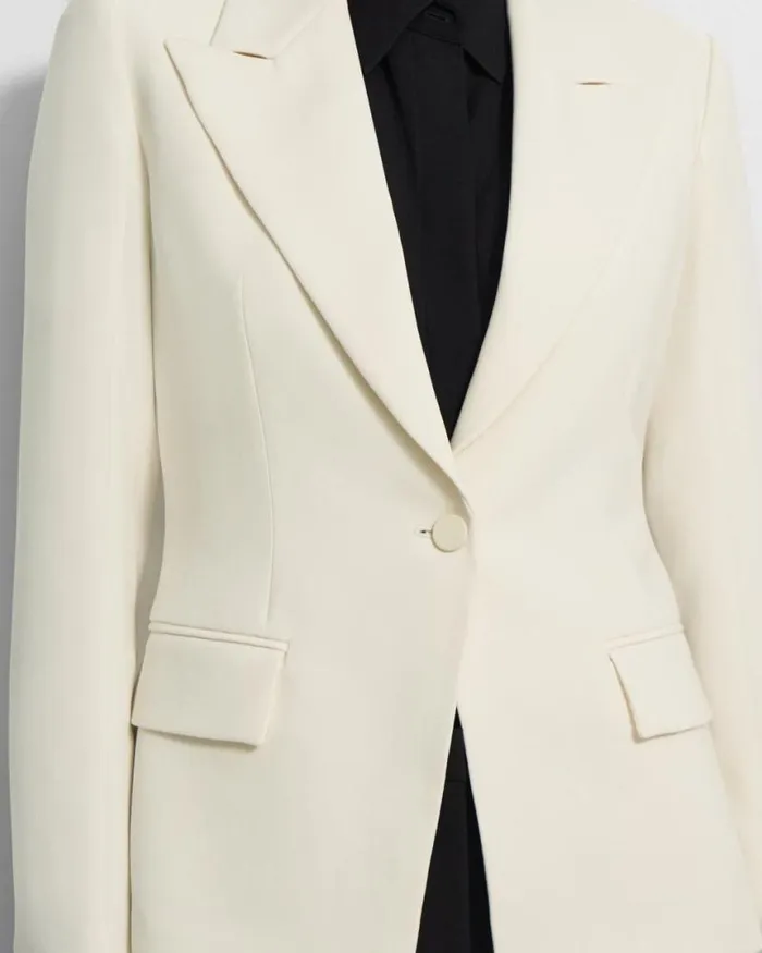 Suits Women Theory Angled Blazer In Admiral Crepe Rice