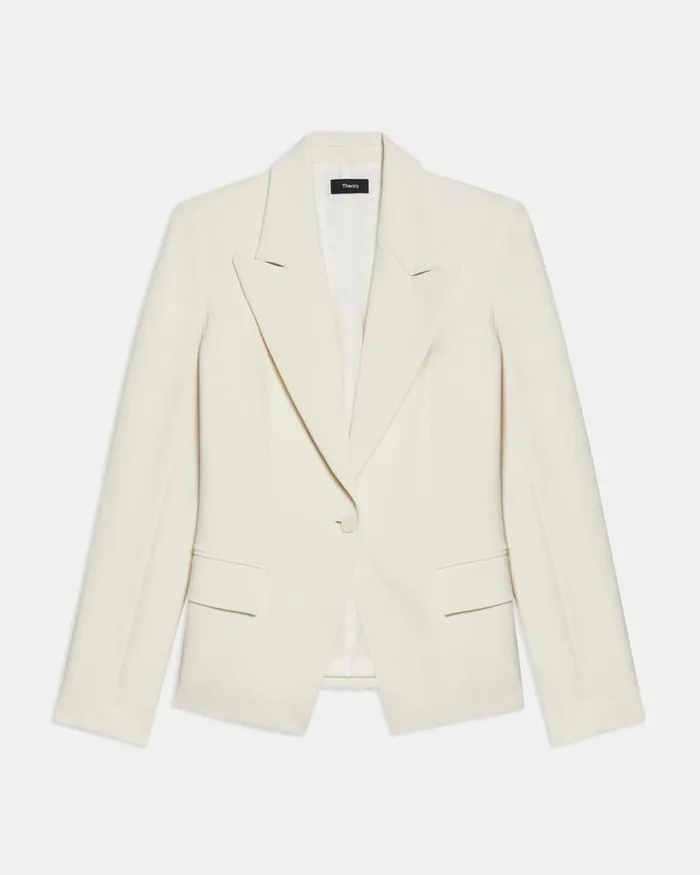 Suits Women Theory Angled Blazer In Admiral Crepe Rice