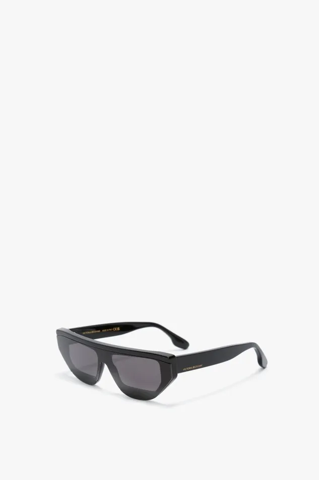Sunglasses Women Victoria Beckham Layered Lens Visor Sunglasses In Black
