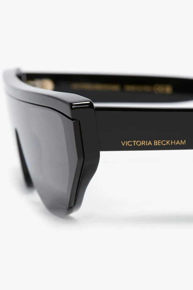 Sunglasses Women Victoria Beckham Layered Lens Visor Sunglasses In Black