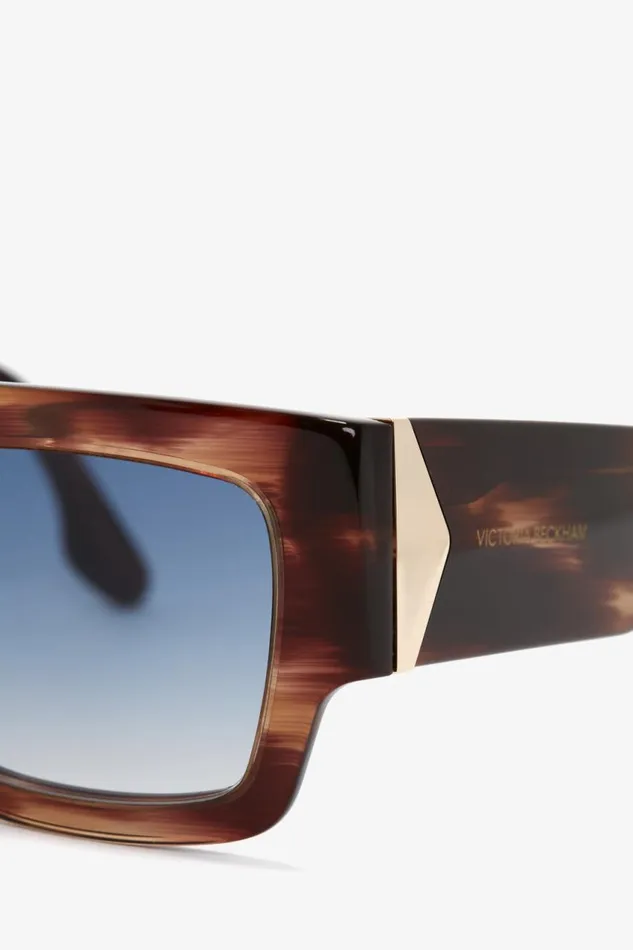 Sunglasses Women Victoria Beckham V Plaque Frame Sunglasses In Dark Brown Horn Sunglasses Women Victoria Beckham V Plaque Frame Sunglasses In Dark Brown Horn