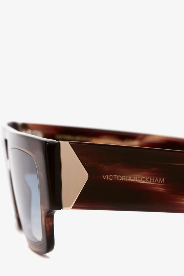 Sunglasses Women Victoria Beckham V Plaque Frame Sunglasses In Dark Brown Horn Sunglasses Women Victoria Beckham V Plaque Frame Sunglasses In Dark Brown Horn