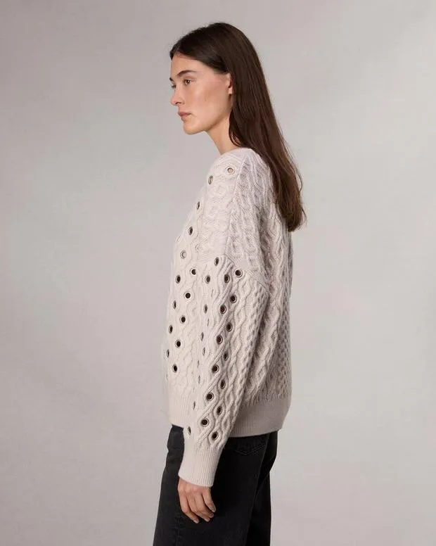 Sweaters and Sweatshirts Women Rag and Bone Kat CableKnit Sweater Ivory