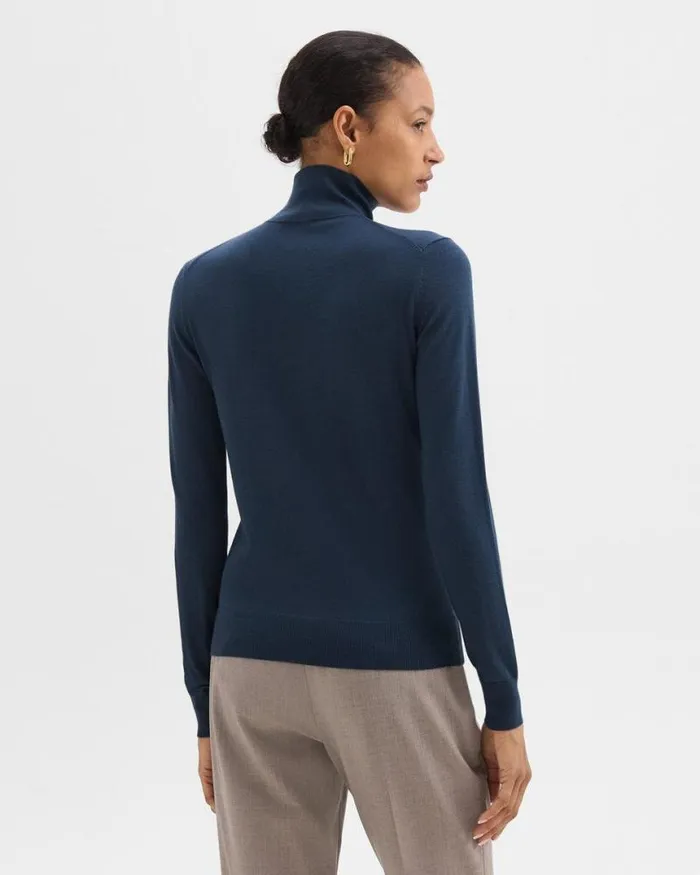 Sweaters Cardigans Women Theory Turtleneck Sweater In Regal Wool Ash Blue