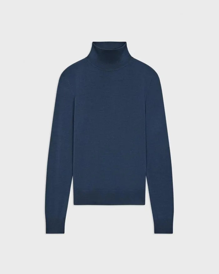 Sweaters Cardigans Women Theory Turtleneck Sweater In Regal Wool Ash Blue