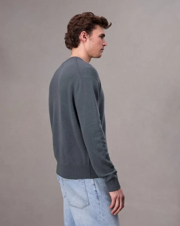 Sweaters Men Rag and Bone Downing Cashmere Sweater Shark Blue
