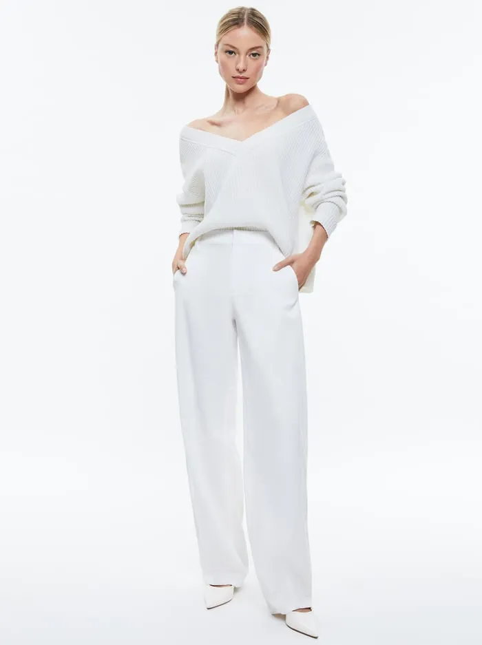 Sweaters Women Alice Olivia Alita Relaxed V Neck Pullover Soft White