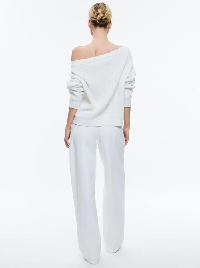 Sweaters Women Alice Olivia Alita Relaxed V Neck Pullover Soft White