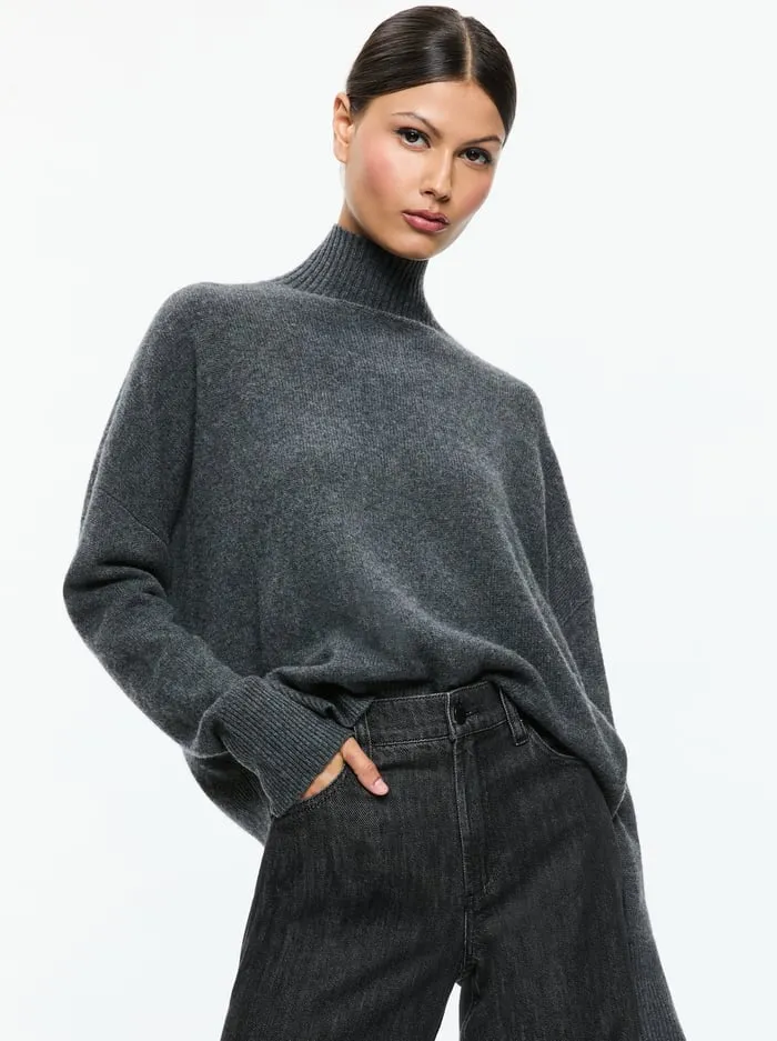 Sweaters Women Alice Olivia Barbra Turtleneck Charcoal Heather