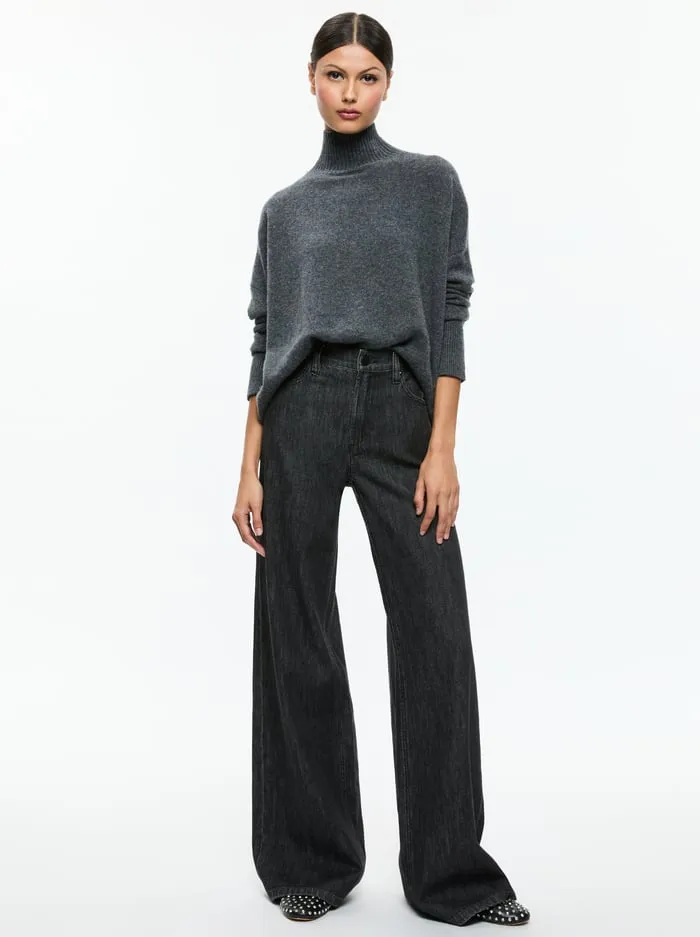 Sweaters Women Alice Olivia Barbra Turtleneck Charcoal Heather
