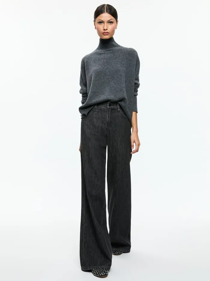 Sweaters Women Alice Olivia Barbra Turtleneck Charcoal Heather