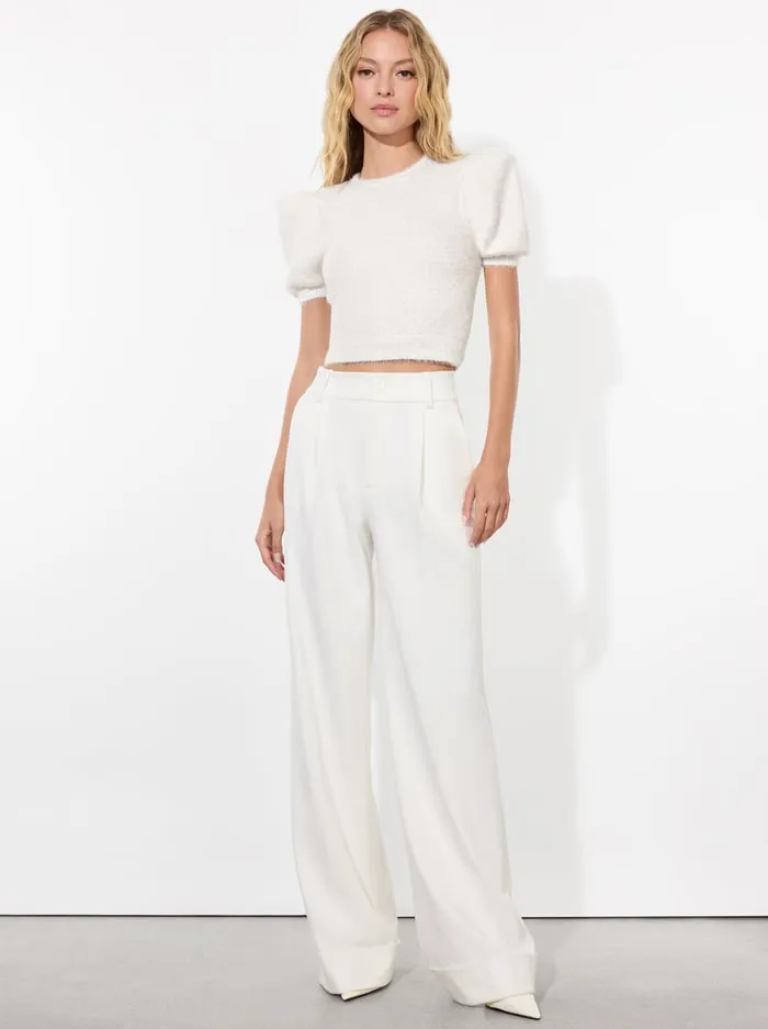 Sweaters Women Alice Olivia Ciara Puff Sleeve Sweater Soft White