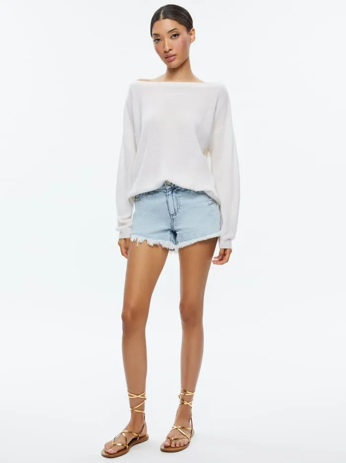 Sweaters Women Alice Olivia Marg Cashmere Slouchy Pullover Ecru