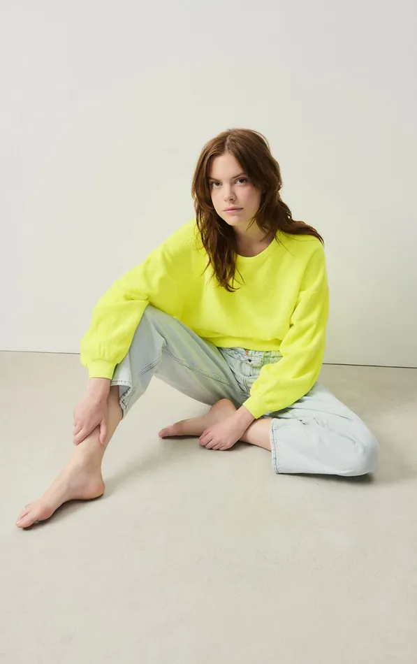 Sweatshirt Bobypark Neon Yellow Women American Vintage Sweatshirts