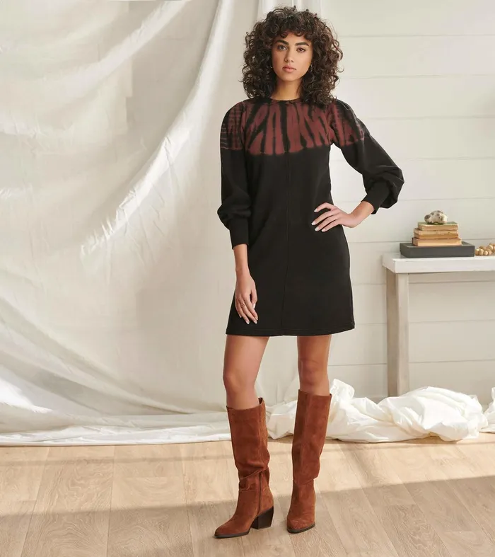 Sweatshirt Dress 8211 Caviar Storm Tie Dye Hatley