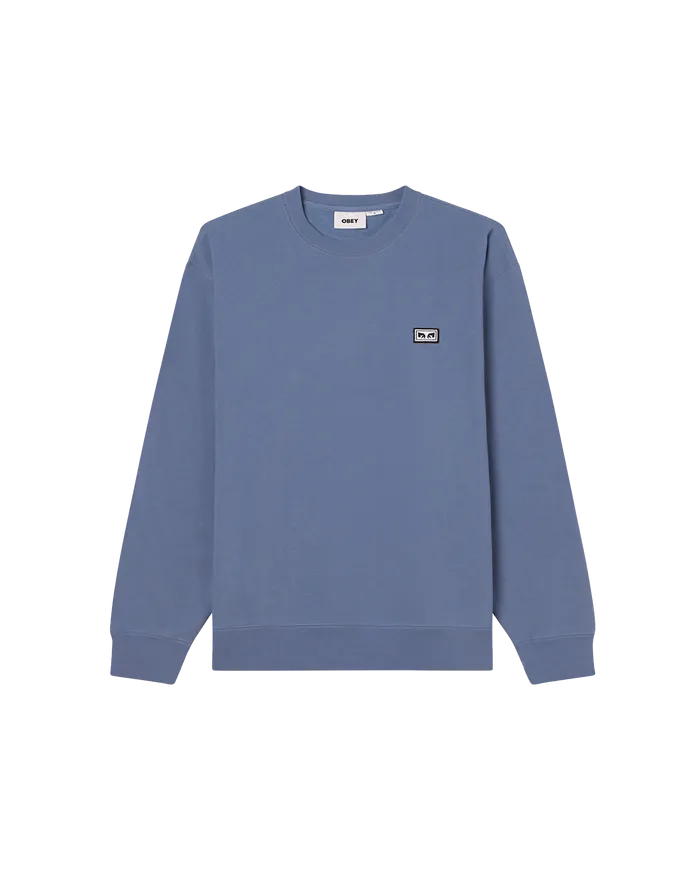 SWEATSHIRTS Men OBEY Clothing EST WORKS EYES CREWNECK Coronet Blue