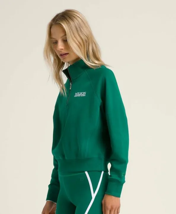 Sweatshirts Women Wilson Sideline HalfZip Club Green Sweatshirts Women Wilson Sideline HalfZip Club Green