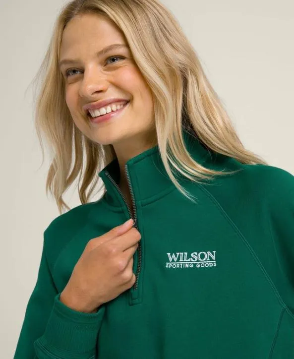Sweatshirts Women Wilson Sideline HalfZip Club Green Sweatshirts Women Wilson Sideline HalfZip Club Green