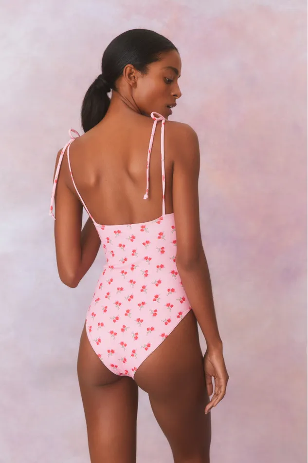 Swim Women LoveShackFancy Sorella Cherry Print One Piece Swimsuit Cherry Pink